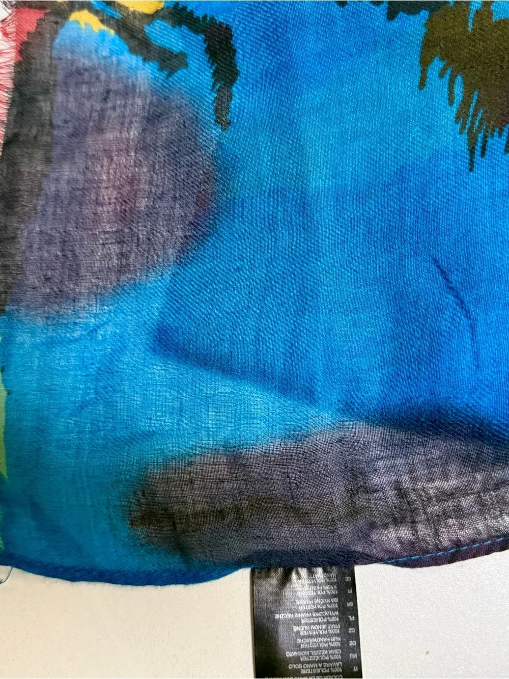 Vibrant Multicolor Abstract Silk Scarf